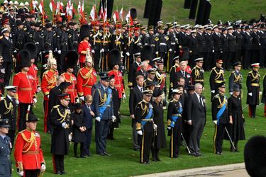 La princesse Anne avec la famille royale à Wellington Arch à Londres, lors des funérailles d'Etat de la reine Elizabeth II, le 19 septembre 2022