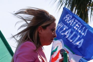 Giorgia Meloni en meeting à Naples le 23 septembre 2022.