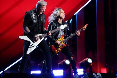 Metallica lors du concert caritatif géant pour le climat et contre la pauvreté, samedi 24 septembre, à New York.