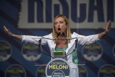 Giorgia Meloni en campagne en 2021.
