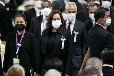 La vice-présidente américaine Kamala Harris, présente à Tokyo pour les funérailles de l'ancien Premier ministre Shinzo Abe.