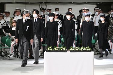 La famille impériale du Japon aux funérailles nationales de Shinzo Abe à Tokyo, le 27 septembre 2022