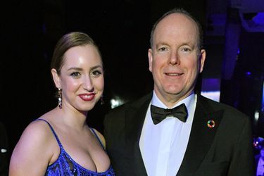 Jazmin Grace Grimaldi et son père le prince Albert de Monaco au Global Ocean Gala, à Beverly Hills, le 6 février 2020. 