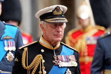 Le roi Charles III lors des funérailles de sa mère la reine Elizabeth II à Windsor, le 19 septembre 2022.