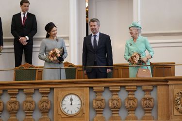 La princesse Mary, le prince Frederik et la reine Margrethe II de Danemark à Copenhague, le 4 octobre 2022