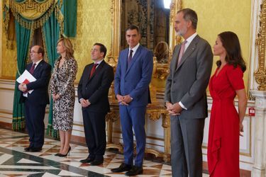 La reine Letizia et le roi Felipe VI d'Espagne au Palais royal d'Aranjuez, le 4 octobre 2022