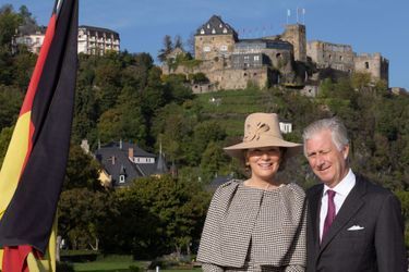 La reine Mathilde et le roi des Belges Philippe en balade sur le Rhin, le 6 octobre 2022