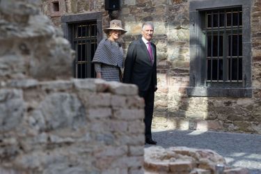 La reine Mathilde et le roi des Belges Philippe à la forteresse Ehrenbreitstein à Coblence, le 6 octobre 2022