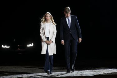 La princesse Eléonore et le prince Gabriel de Belgique, à Bruxelles le 13 octobre 2022