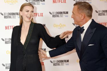 Daniel Craig et sa fille Ella Craig à l'avant-première du film «Glass Onion: A Knives Out Mystery», à Londres, le 16 octobre 2022. 