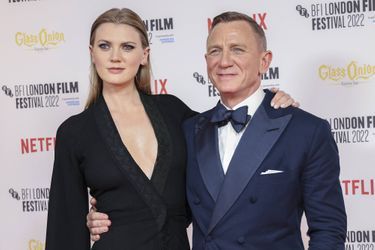 Daniel Craig et sa fille Ella Craig à l'avant-première du film «Glass Onion: A Knives Out Mystery» au festival du film de Londres, le 16 octobre 2022.