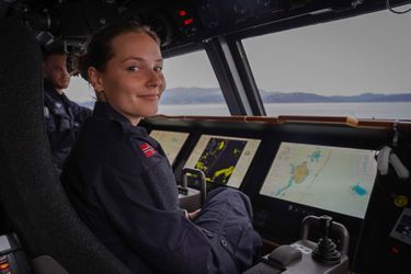 La princesse Ingrid Alexandra de Norvège en visite à la base principale et logistique de la marine royale norvégienne, le 20 octobre 2022 