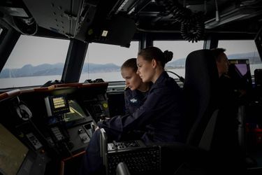 La princesse Ingrid Alexandra de Norvège en visite à la base principale et logistique de la marine royale norvégienne, le 20 octobre 2022 