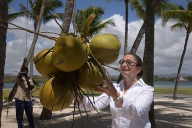 Anne-Sophie Pic choisie une noix de coco pour son restaurant.