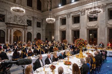 Le banquet d'Etat offert par la reine Maxima et le roi Willem-Alexander des Pays-Bas au Palais royal à Amsterdam, le 9 novembre 2022, en l'honneur du président italien Sergio Mattarella