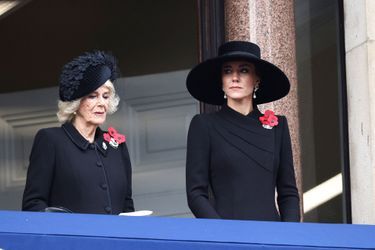 La reine consort Camilla et la princesse de Galles Kate Middleton lors de la cérémonie du souvenir, le 13 novembre 2022.