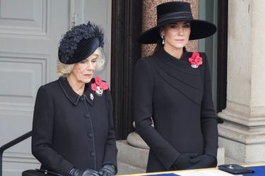 La reine consort Camilla et la princesse de Galles Kate Middleton lors de la cérémonie du souvenir, le 13 novembre 2022.