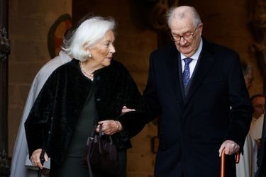 L'ex-reine Paola avec son époux l'ex-roi des Belges Albert II à Bruxelles, le 15 novembre 2022
