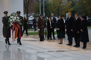 La reine Letizia et le roi Felipe VI d'Espagne avec le couple présidentiel croate à Zabreg, le 16 novembre 2022