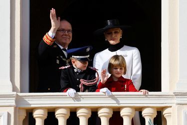 Gabriella et Jacques de Monaco, les jumeaux de la princesse Charlène et du prince Albert, lors des célébrations de la Fête nationale de la principauté, samedi 19 novembre 2022. 