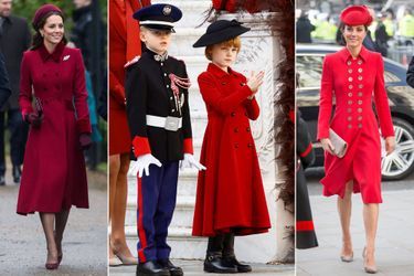 Kate Middleton et la princesse Gabriella de Monaco dans des manteaux rouges similaires