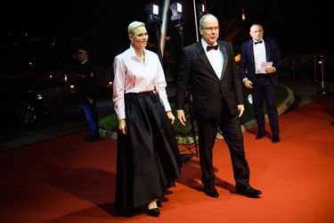 La princesse Charlène et le prince Albert II de Monaco à la cérémonie des World Rugby Awards à Monaco, le 20 novembre 2022
