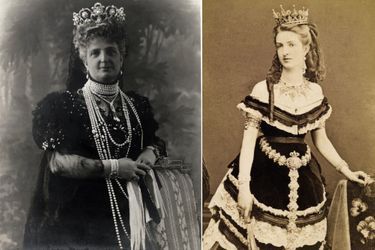 Portraits de la reine Margherita d’Italie. A droite vers 1878, à gauche en 1900 