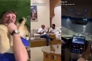 Lionceau, discussions amicales, Lamborghini... Trois supporters britanniques ont vécu une soirée de folie au Qatar.