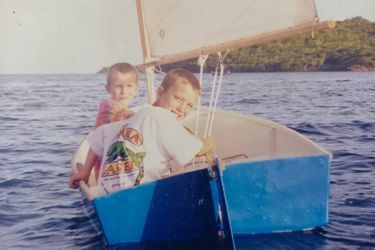 Sam Goodsild with his younger brother in Grenada.