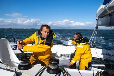 Navigator Sam Goodsild at sea.