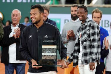 Jo-Wilfried Tsonga and Gaël Monfils on Tuesday at Roland Garros.