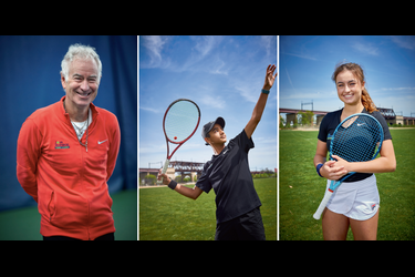 The teacher and the next generation: Izyan Ahmad, 11, the best American player in his age group, and Stephanie Yakoff, 16, winner of the Orange Bowl.