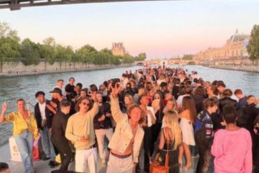 Joalukas Noah celebrates his 18th birthday on a Parisian barge on June 10, 2022.