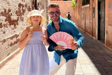 David Beckham and his daughter Harper in Venice, on Instagram, June 13, 2022.