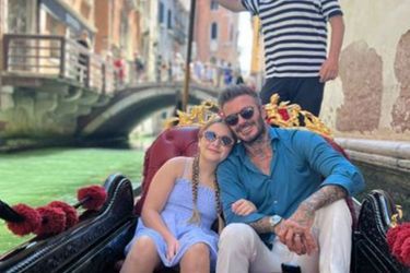 David Beckham and his daughter Harper in Venice, on Instagram, June 13, 2022.