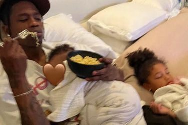 Kylie Jenner, her boyfriend Travis Scott and their children