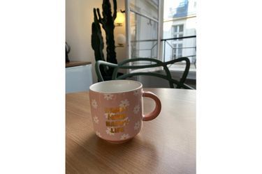 La tazza offerta da Sophie Parra a Negar Haeri.