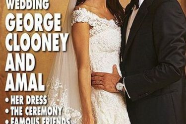 Hello magazine cover with photos from Amal and George Clooney's wedding