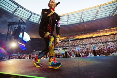 Chris Martin, leader of Coldplay, at the Stade de France.