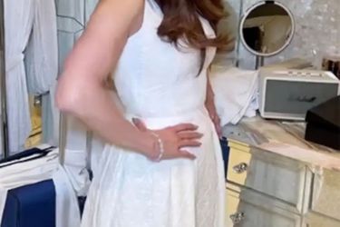 Jennifer Lopez in her dress from an old movie