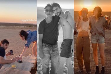 Charlotte Gainsbourg and Yvan Attal with family in Israel, July 21, 2022.