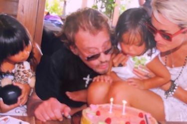 Jade, Johnny, Joy and Laeticia Hallyday in 2010.