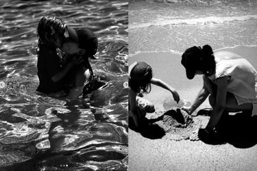 Orso, the son of Gaëlle Pietri and Gaspard Ulliel, on vacation in Corsica with his mother (left) and his godmother, July 31, 2022.