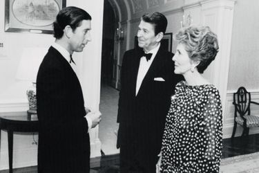 Prince Charles with Nancy and Ronald Reagan at a private dinner at the White House in Washington, May 1, 1981