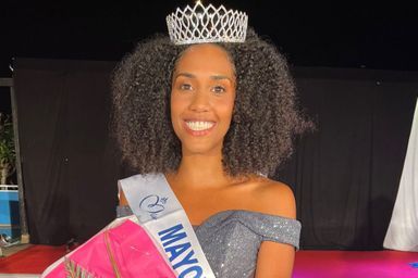 Anna Ousseni lors de l'élection de Miss Mayotte le 6 octobre 2021.