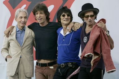 Charlie Watts, Mick Jagger, Ron Woods et Keith Richards en mai 2005.
