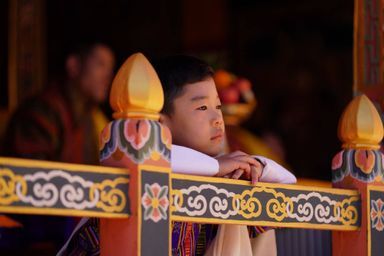Le jeune prince héritier du Bhoutan Jigme Namgyel Wangchuck à Thimphou, le 17 décembre 2021