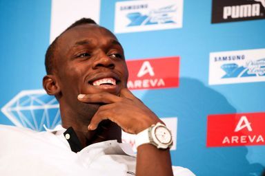 USain Bolt, ici en 2011 lors d'un évènement au Stade de France.