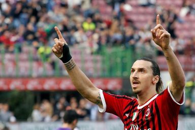 Zlatan Ibrahimovic sous le maillot du Milan AC.