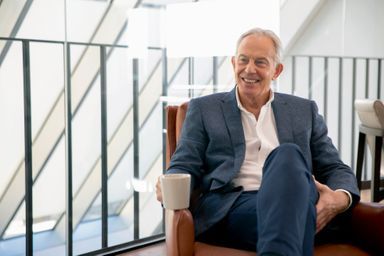 A 66 ans, dans les bureaux de son ONG, Tony Blair Institute for Global Change.